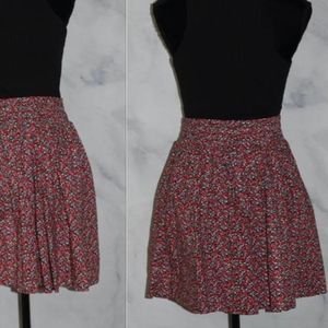 Pink by Victoria Secret Red Floral Cotton Skirt